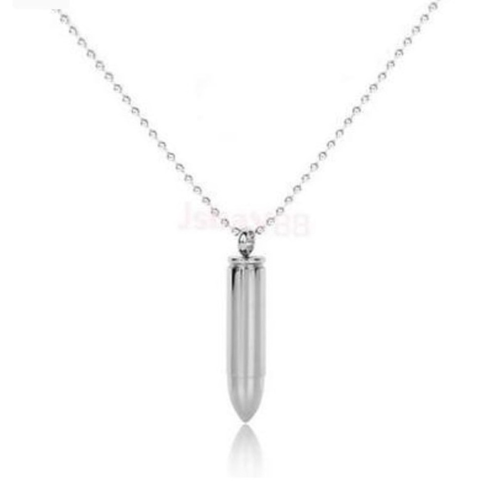 STAINLESS STEEL PILL CASE/ASH URN BULLET NECKLACE - Picture 2 of 6